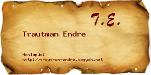 Trautman Endre névjegykártya