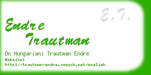 endre trautman business card